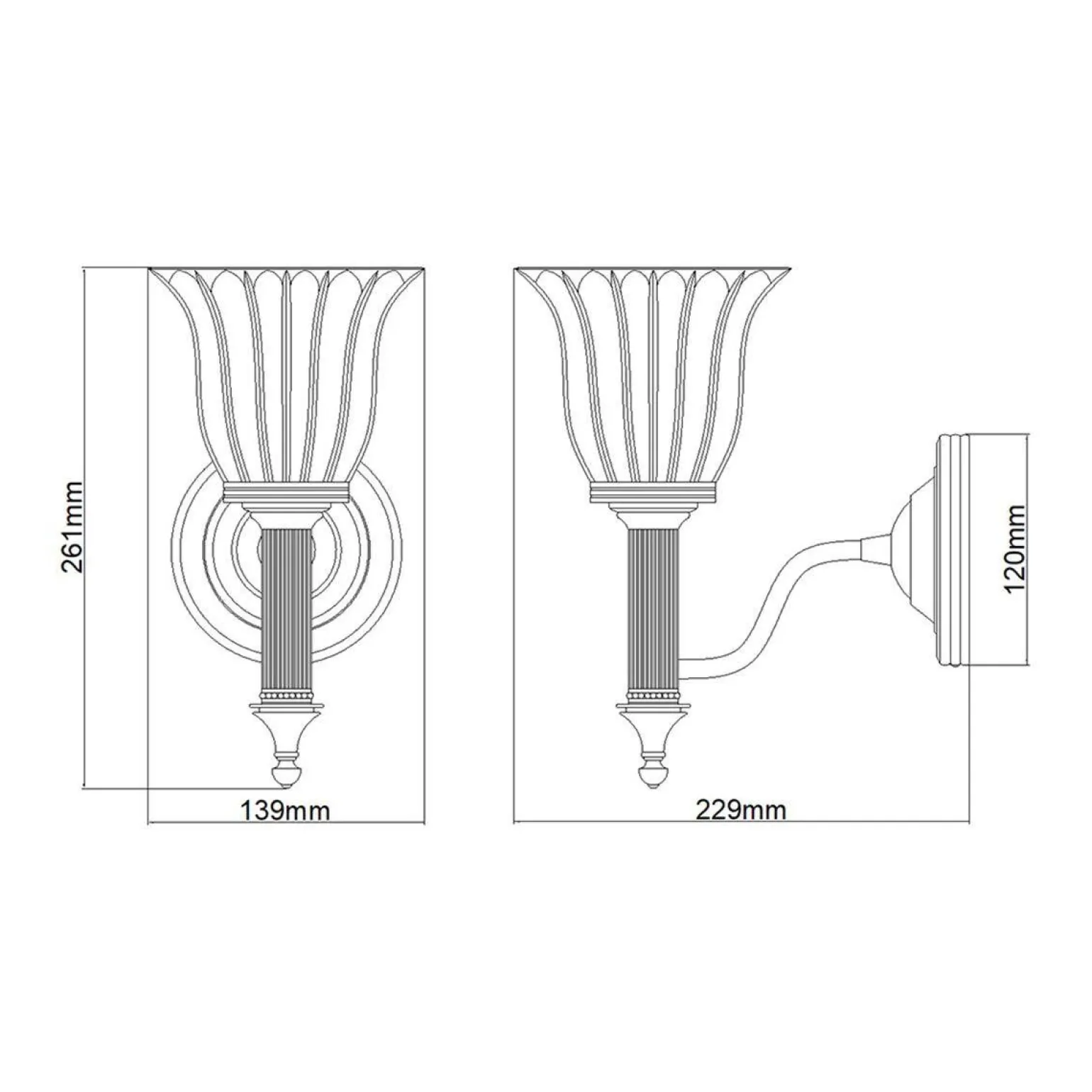 Kinkiet Carroll (BATH-CARROLL1-PB) - Elstead Lighting