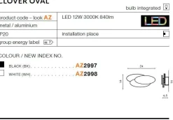 Kinkiet CLOVER OVAL black (AZ2997) - AZZARDO