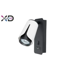 Kinkiet do czytania z ładowaniem USB biały+czarny (XD-IK270W) - Xudo