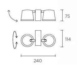 Kinkiet DRONE 2 brązowy/chrom (05-5307-CI-21) Leds