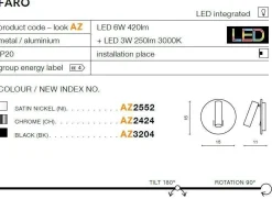 Kinkiet Faro Czarny (AZ3204)- AZzardo
