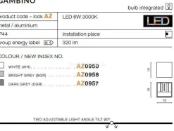 Kinkiet GAMBINO dark grey kwadrat kostka (AZ0957 | LC8005-DGR) - AZZARDO