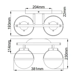 Kinkiet Hollis (HK-HOLLIS2-O-BK-BATH) - Elstead Lighting