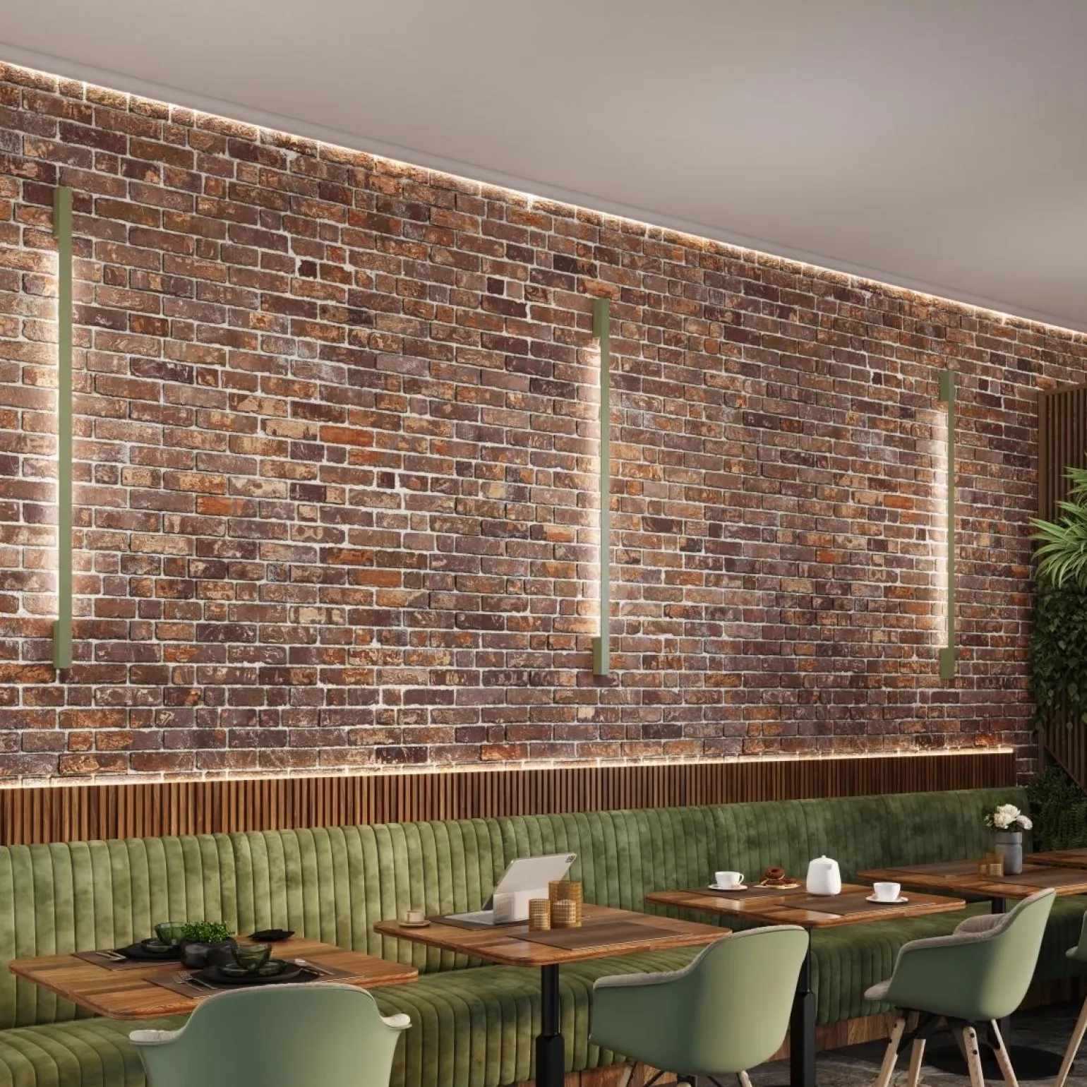 Kinkiet LAHTI 90 zielony oliwkowy LED 3000K (TH.437) - Thoro Lighting