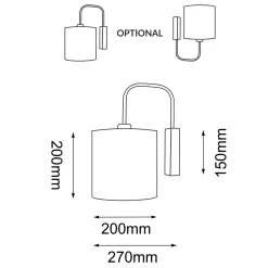 Kinkiet Lamego K - Szary (320 mm) (4045) - Shilo