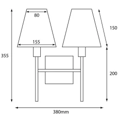 Kinkiet Lucerne (LUCERNE-2LT) - Elstead Lighting