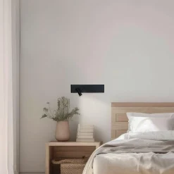 Kinkiet przy łóżku w sypialni Resort czarny lewy (ML1570) - Milagro