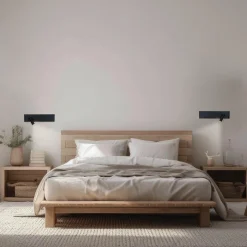 Kinkiet przy łóżku w sypialni Resort czarny lewy (ML1570) - Milagro