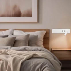 Kinkiet przy łóżku w sypialni Resort biały prawy (ML1569) - Milagro