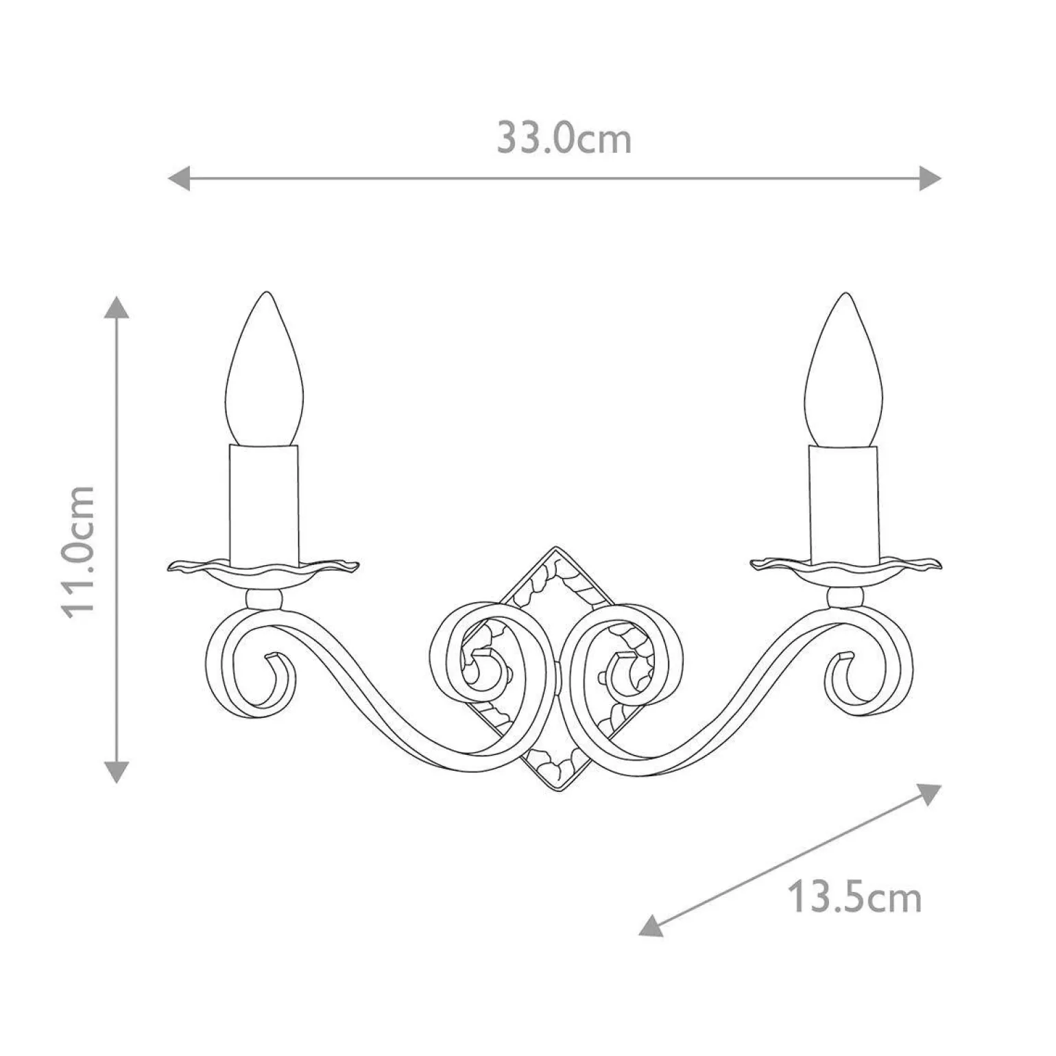 Kinkiet Rectory (RY2A-BLACK) - Elstead Lighting