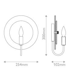 Kinkiet Rene - 1 źródło światła - Przecierany mosiądz (QN-RENE-WB1-DSB) - Quintiesse