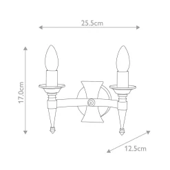 Kinkiet Saxon (SAX2-BLK) - Elstead Lighting