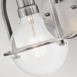 Kinkiet Somerset - 1 źródło światła - Przezroczyste szkło - Szczotkowany nikiel (QN-SOMERSET1-C-BN) - Quintiesse