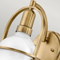 Kinkiet Somerset - 1 źródło światła - Opalowe szkło - Stary mosiądz (QN-SOMERSET1-HB) - Quintiesse