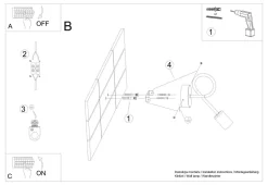 Kinkiet SUPEŁ czarny (SL.1433) - Sollux Lighting