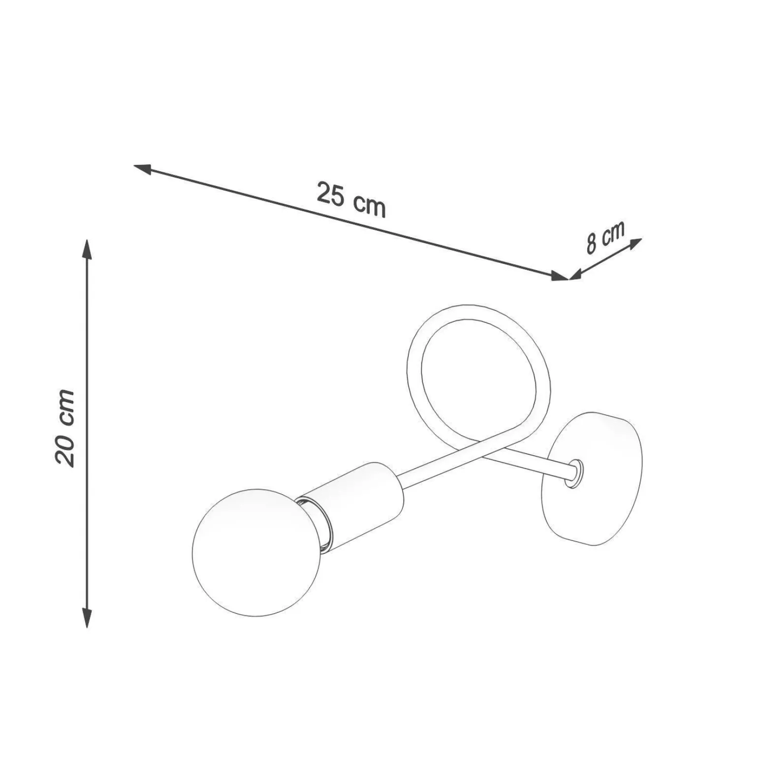 Kinkiet SUPEŁ czarny (SL.1433) - Sollux Lighting