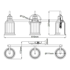 Kinkiet Swell (QZ-SWELL3-PC-BATH) - Elstead Lighting