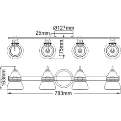 Kinkiet Talland (KL-TALLAND4-PC-BATH) - Elstead Lighting