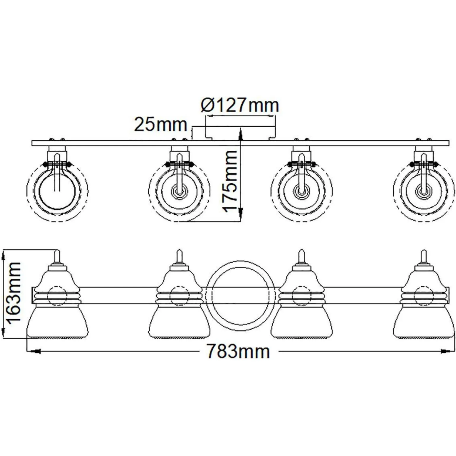 Kinkiet Talland (KL-TALLAND4-PC-BATH) - Elstead Lighting
