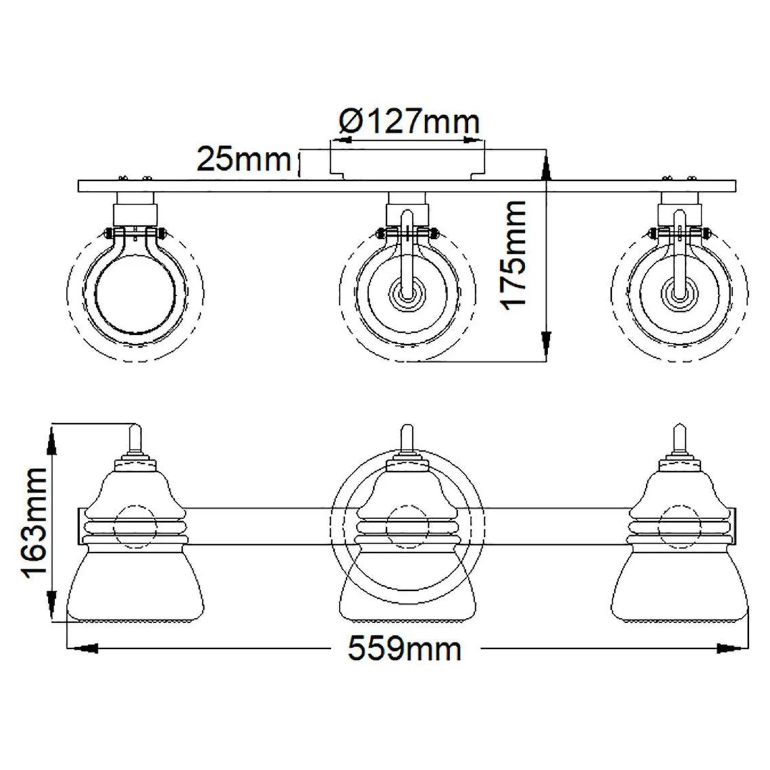 Kinkiet Talland (KL-TALLAND3-PC-BATH) - Elstead Lighting