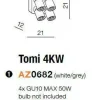 Kinkiet TOMI 4 kolor biały kwadrat (FH31314S1) - Azzardo
