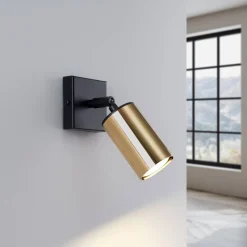 Kinkiet WINX czarny/złoty (SL.1382) - Sollux Lighting