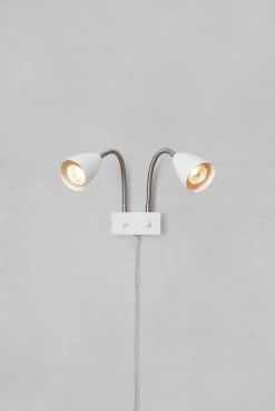 Kinkiet z wyłącznikiem CIRO Wall 2L White/Steel (108900) Markslojd
