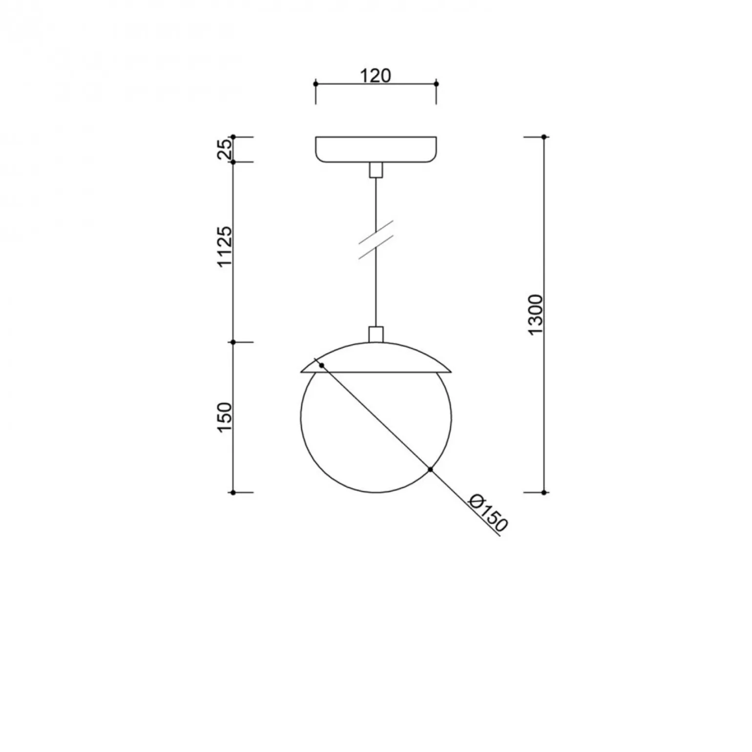KUUL F czarna sufitowa lampa wisząca z podwyższoną szczelnością IP44 (KLF122PS0) - Ummo
