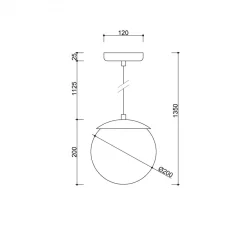 KUUL G czarna sufitowa lampa wisząca z podwyższoną szczelnością IP44 (KLG122PS0) - Ummo