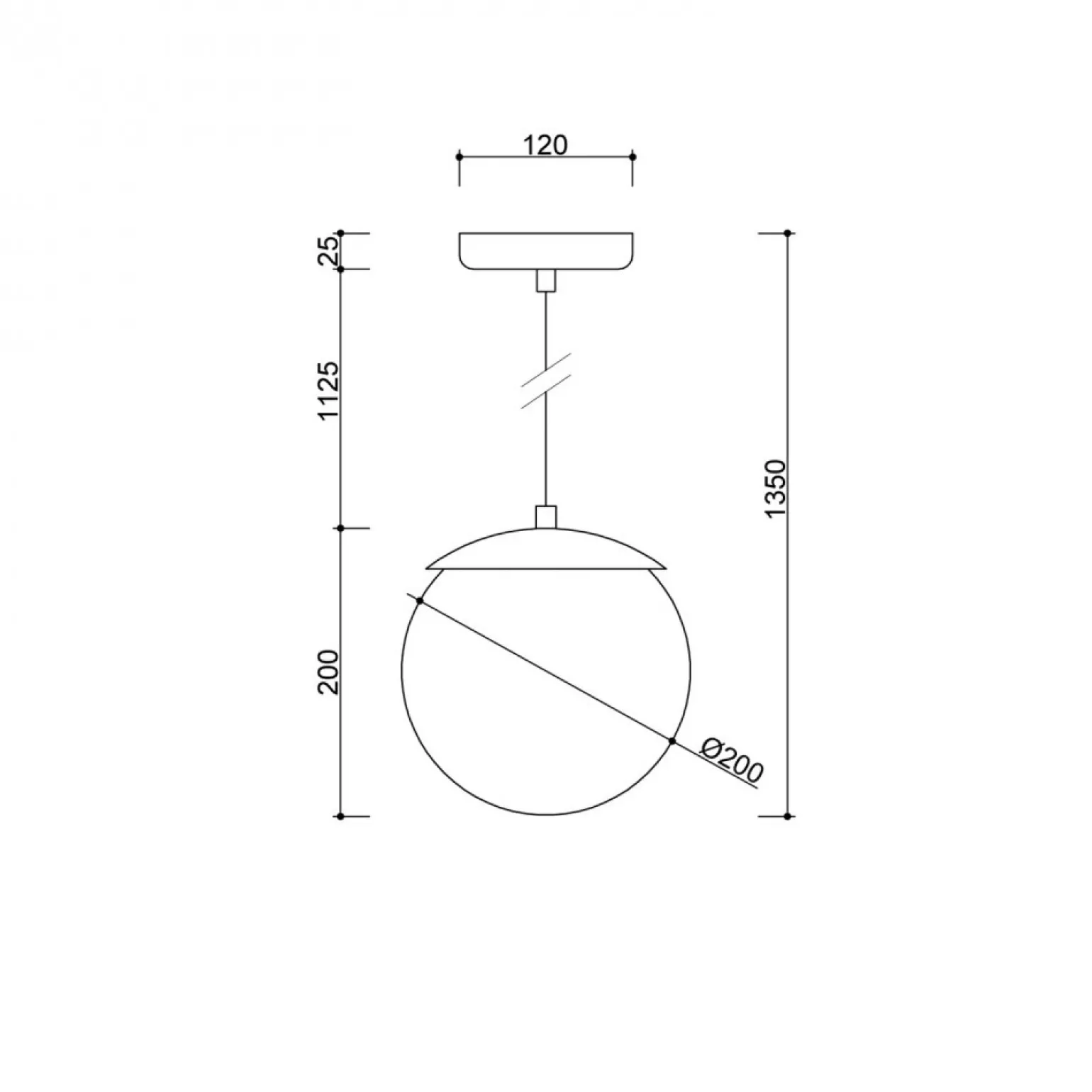 KUUL G czarna sufitowa lampa wisząca z podwyższoną szczelnością IP44 (KLG122PS0) - Ummo