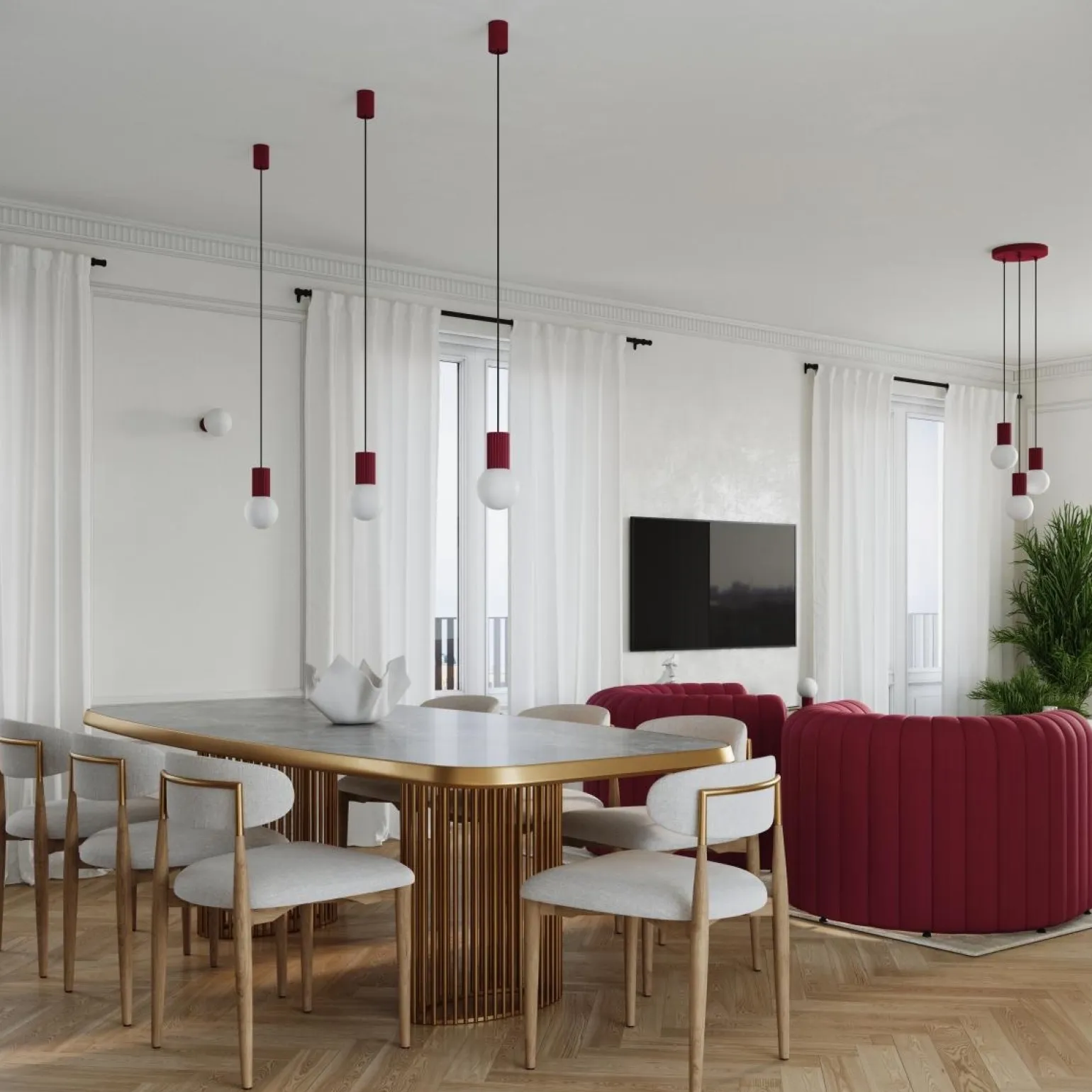 Lampa biurkowa HALO burgund (SL.1751) - Sollux Lighting