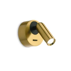 Lampa ścienna / Kinkiet BEAN Mosiądz (BEAN_AP_ROUND_OTTONE) - Ideal Lux