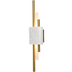 Lampa ścienna ELLIE LED marmurowa biało złota 50 cm (ST-7007W-WHITE) - Step into Design