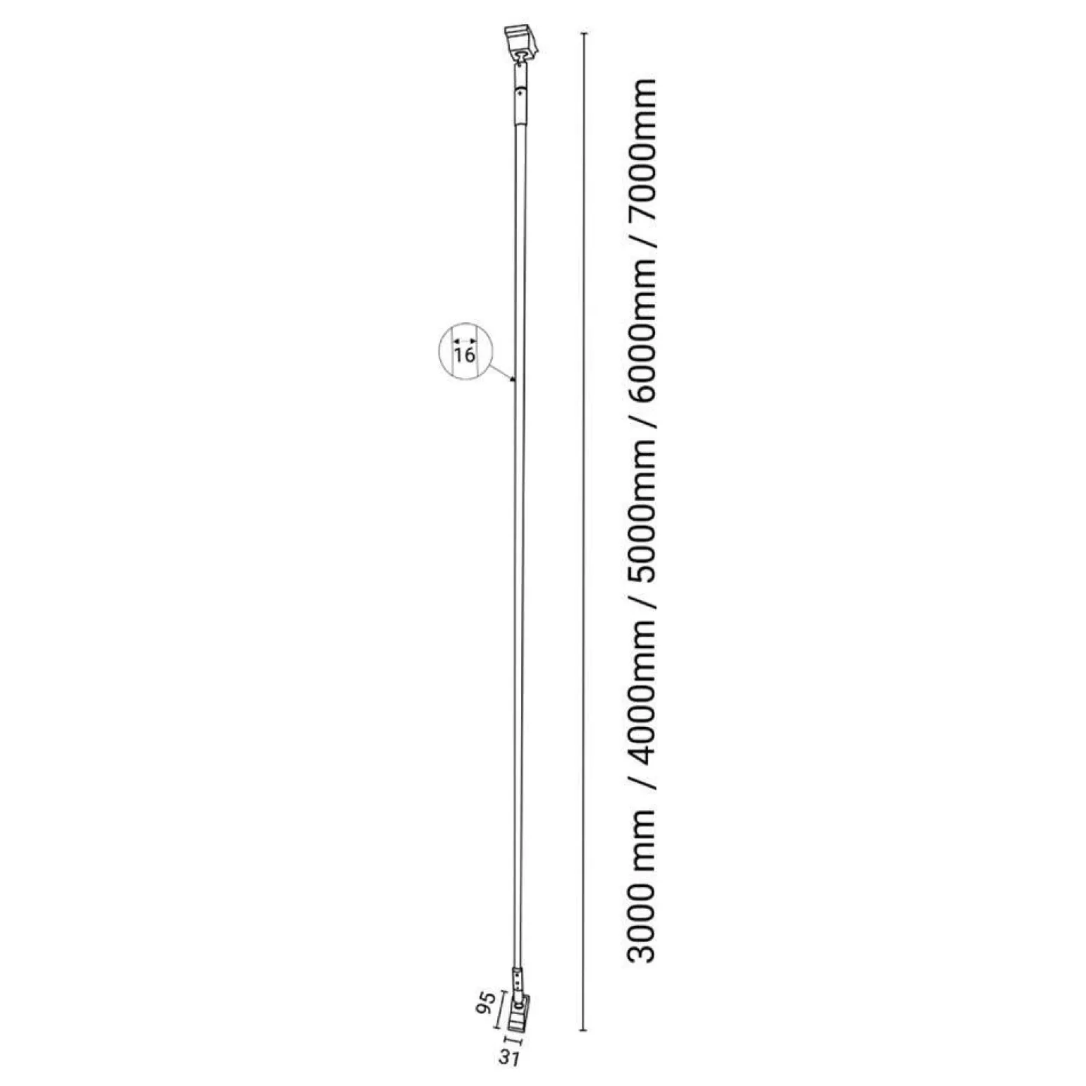 Lampa liniowa Surika - Czarna (3000 mm) 4000K (6022) - Shilo