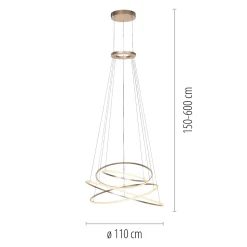 Lampa na pilota, z płynną regulacją wysokości PURE E-FLYING RINGS BRĄZOWA (2566-97) - Paul Neuhaus