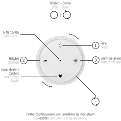 Lampa na pilota, z płynną regulacją wysokości PURE E-FLYING RINGS BRĄZOWA (2566-97) - Paul Neuhaus