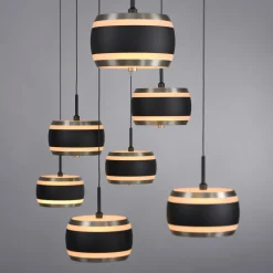 Lampa na pilota, z regulacją światła i wysokości PURE FALLING RINGS CZARNA (2505-18) - Paul Neuhaus