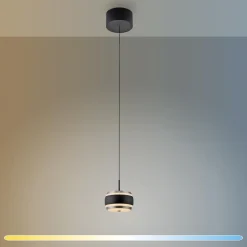 Lampa na pilota, z regulacją światła i wysokości PURE FALLING RINGS CZARNA (2503-18) - Paul Neuhaus