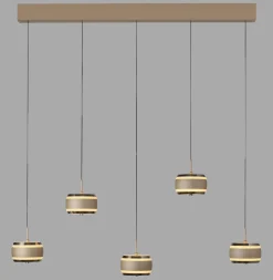 Lampa na pilota, z regulacją światła i wysokości PURE FALLING RINGS BRĄZOWY/CHROM (2504-97) - Paul Neuhaus