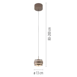 Lampa na pilota, z regulacją światła i wysokości PURE FALLING RINGS BRĄZOWA/CHROM (2503-97) - Paul Neuhaus