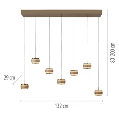 Lampa na pilota, z regulacją światła i wysokości PURE FALLING RINGS BRĄZOWY/CHROM (2505-97) - Paul Neuhaus