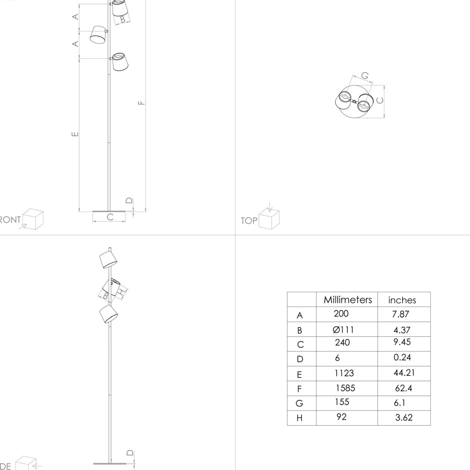 Lampa Podłogowa ALTAMIRA czarna (39987) - EGLO