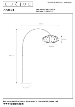 Lampa podłogowa CORINA (03747/60/38) - Lucide
