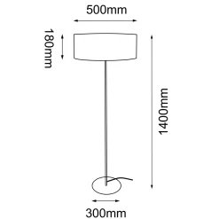 Lampa podłogowa Lamego F Szeroka - Biała (1400 mm) (2017) - Shilo