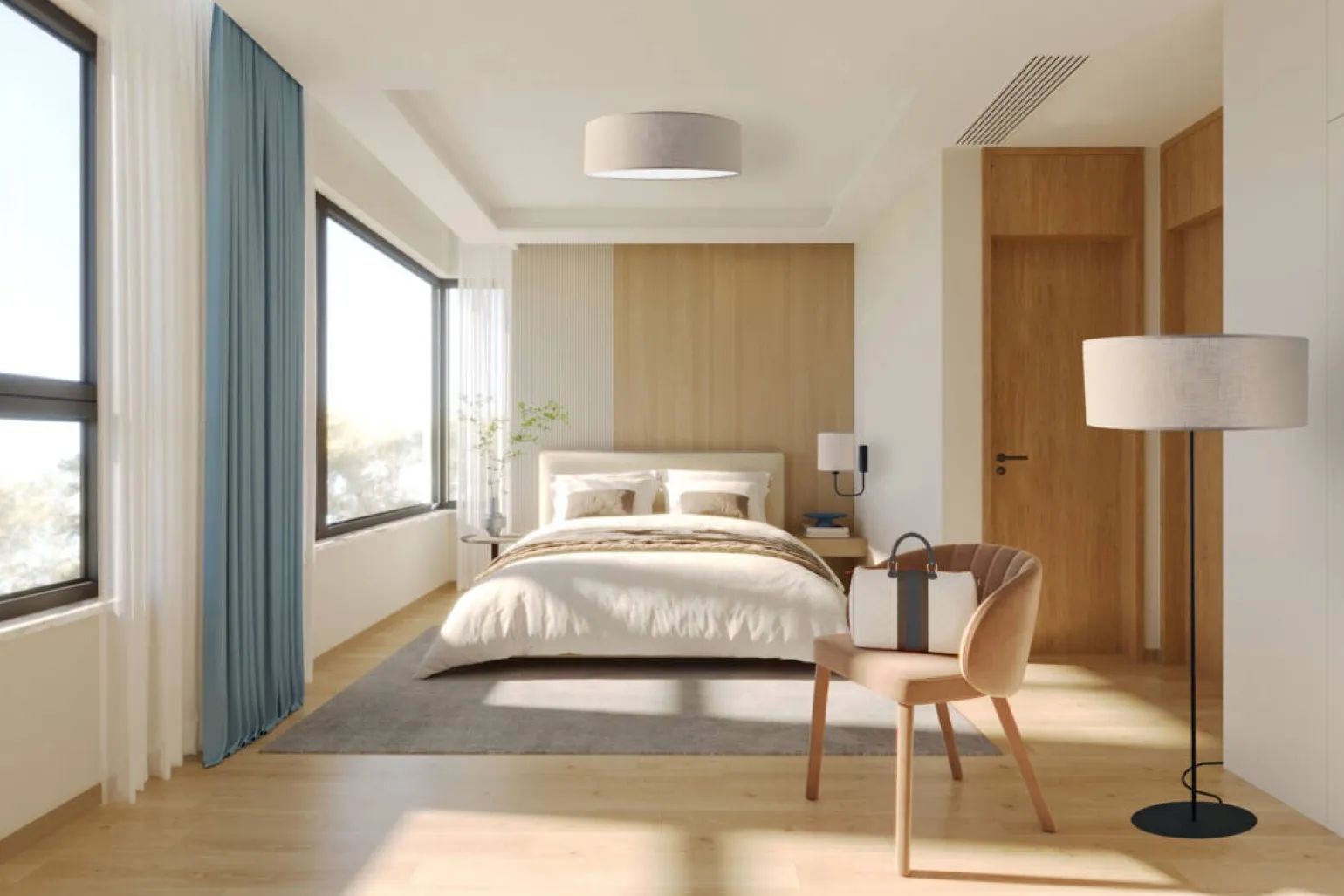 Lampa podłogowa Lamego F Wąska - Beżowa (1700 mm) (2024) - Shilo