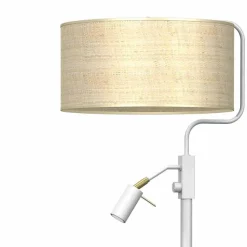 Lampa podłogowa MARSHALL WHITE / RATTAN (MLP7492) - Milagro