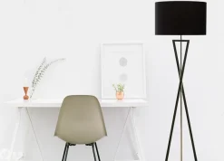 Lampa podłogowa Sand Glass czarna (Abigali-FSG-B-E27)