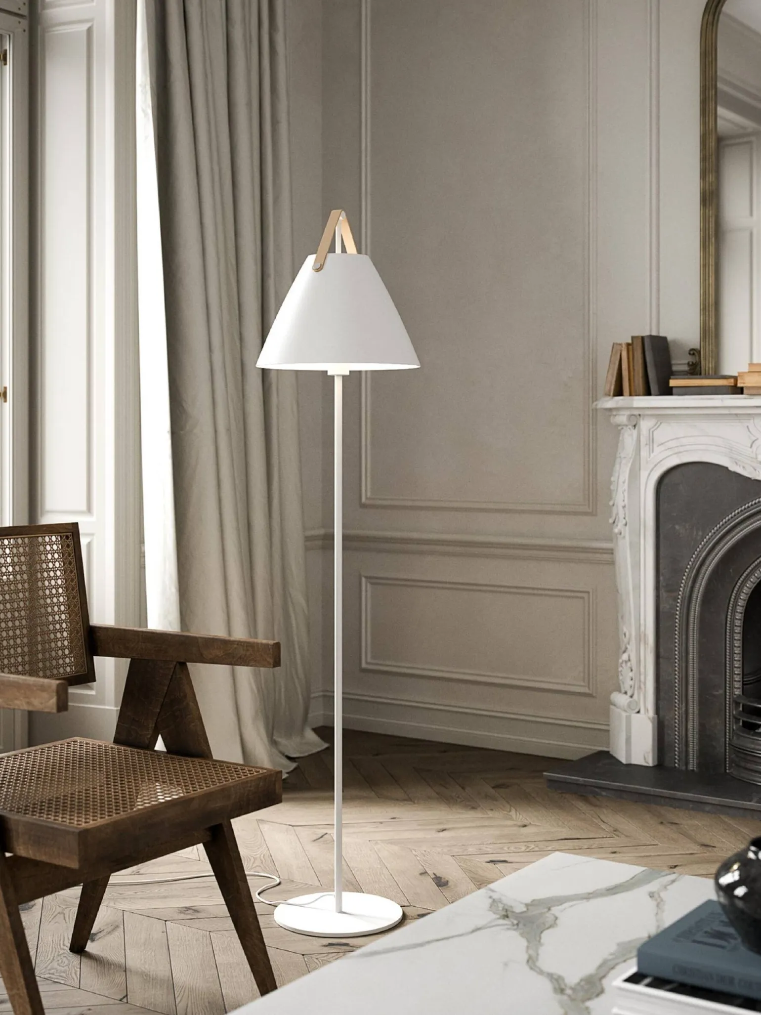 Lampa podłogowa STRAP Nordlux E27 40W Metal Biały