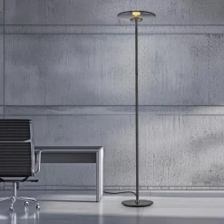 Lampa podłogowa z dotykowym ściemniaczem PURE VITRUM SZARY (481-15) - Paul Neuhaus