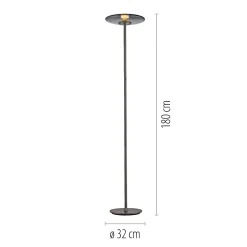 Lampa podłogowa z dotykowym ściemniaczem PURE VITRUM SZARY (481-15) - Paul Neuhaus